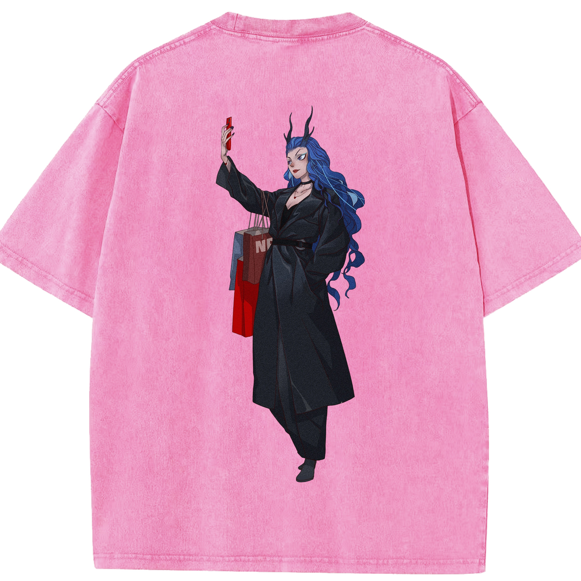 （画像用） Ne Zha 2 ナタ 魔童の大暴れ 綿100% ヴィンテージ風 半袖Tシャツ（背面プリント）